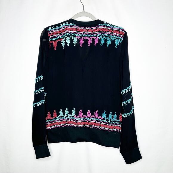 RAGA Black Embroidered Zip Jacket NWT in Size Small - Picture 6 of 6